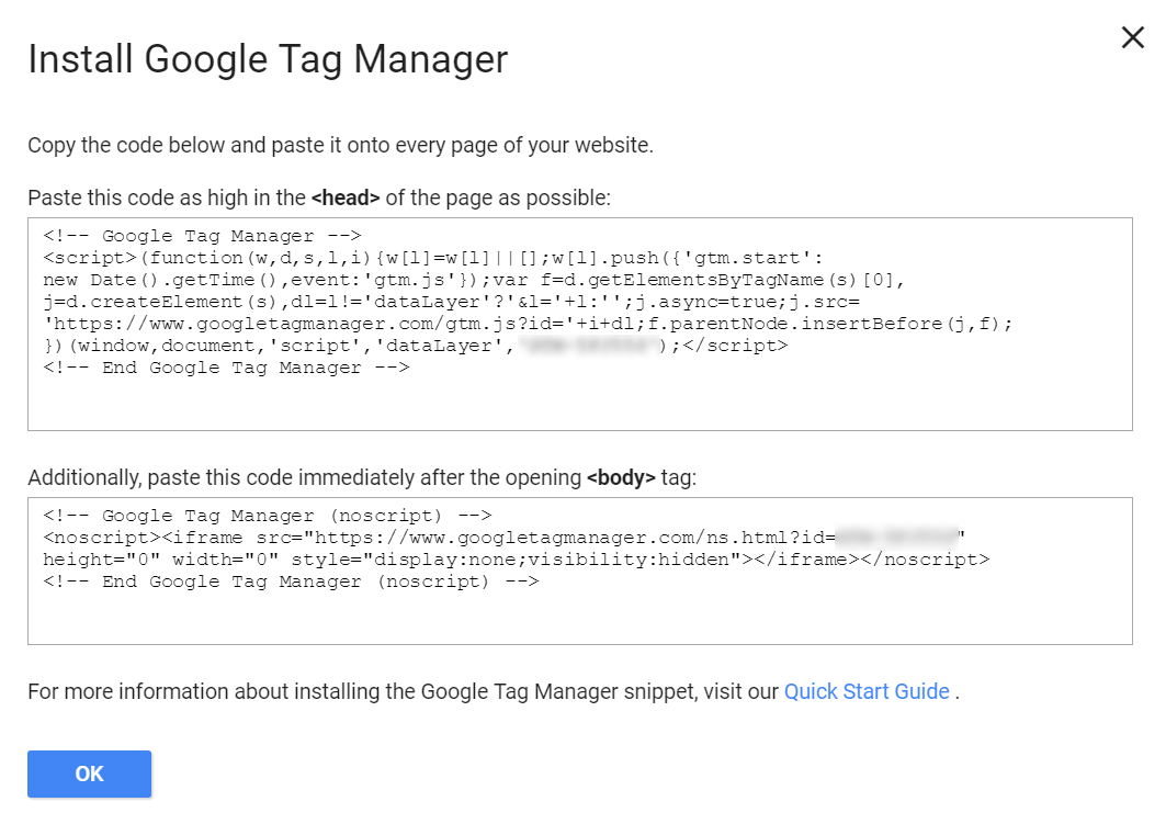 how to install the Google Tag Manager code