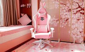 AutoFull Pink Gaming Chair (with Rabbit Ears)