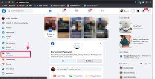click facebook Pages from home page