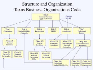 New Texas Business Organizations Code