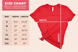 bella canvas youth size chart