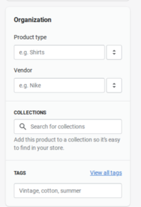 Shopify Product Type